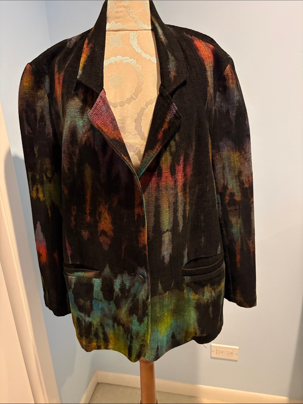 Shibori blazer black with colors